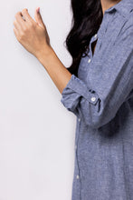 BLUE HEMP & ORGANIC COTTON GIRLFRIEND MIDI DRESS
