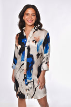 BLACK AND BLUE SPLATTER TENCEL GIRLFRIEND MINI DRESS