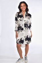 BLACK AND WHITE TIE DYE TENCEL GIRLFRIEND MINI DRESS