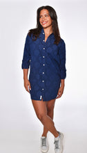 NAVY FLOWERS COTTON MINI GIRLFRIEND DRESS