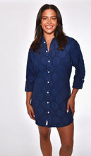 NAVY FLOWERS COTTON MINI GIRLFRIEND DRESS