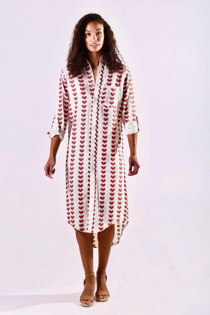 RED HEARTS GIRLFRIEND MIDI DRESS – E M I L Y P H I L L I P S