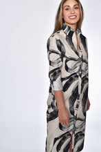 BLACK AND WHITE SWIRLS MIDI DRESS