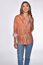 ORANGE ZEBRA LINEN GIRLFRIEND SHIRT