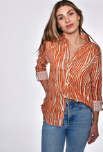 ORANGE ZEBRA LINEN GIRLFRIEND SHIRT