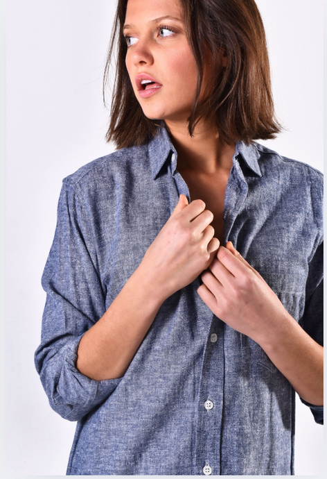 THE CHAMBRAY GIRLFRIEND BUTTON DOWN SHIRT