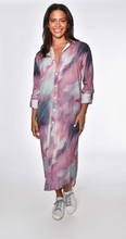 BLUE AND PURPLE MARBLE TENCEL MIDI DRESS