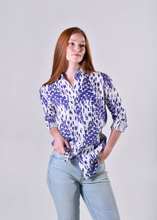 PURPLE DOT LINEN GIRLFRIEND SHIRT