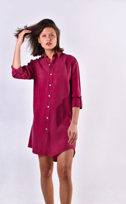 PINK CUPRO GIRLFRIEND DRESS