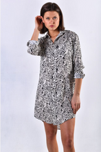 WHITE LEOPARD TENCEL GIRLFRIEND DRESS