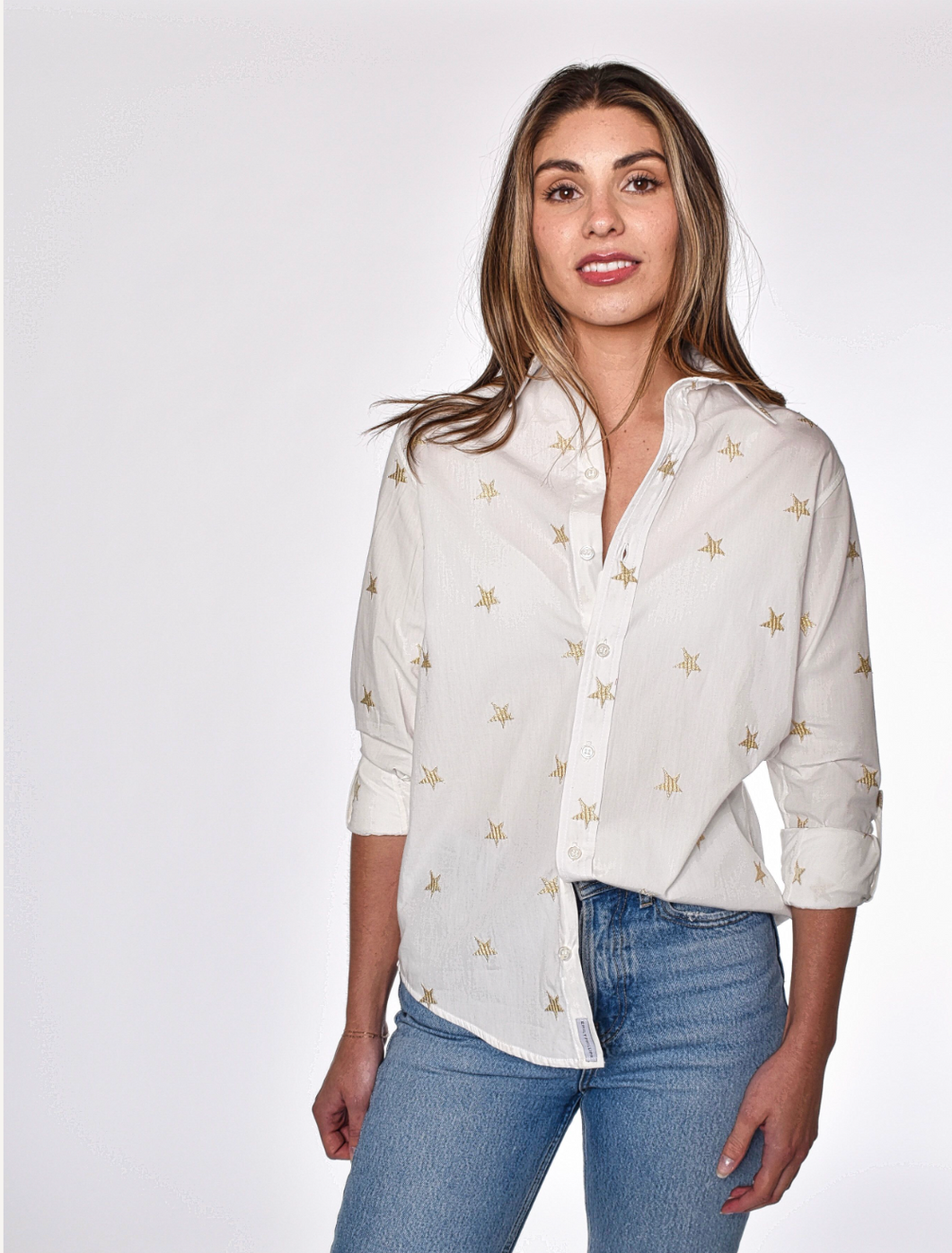 GOLD STARS COTTON GIRLFRIEND SHIRT 2 (XS) GOLD STARS COTTON GIRLFRIEND SHIRT 2 (XS)