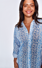 BLUE SQUIGGLES COTTON GIRLFRIEND SHIRT