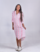 PINK / PURPLE EMBROIDERY GIRLFRIEND MIDI DRESS
