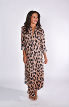 CHEETAH LINEN  GIRLFRIEND MAXI DRESS
