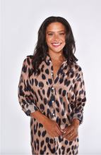 CHEETAH LINEN  GIRLFRIEND MAXI DRESS