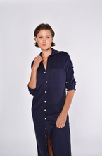 NAVY TENCEL GIRLFRIEND MAXI DRESS