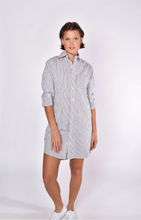 BROWN & WHITE SEERSUCKER GIRLFRIEND DRESS