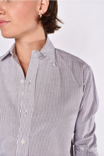 BROWN & WHITE SEERSUCKER GIRLFRIEND DRESS