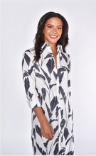 WHITE LINEN NAVY PALMS GIRLFRIEND MAXI DRESS