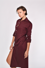BROWN TENCEL GIRLFRIEND MIDI DRESS