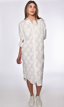 WHITE FLOWERS COTTON MIDI DRESS