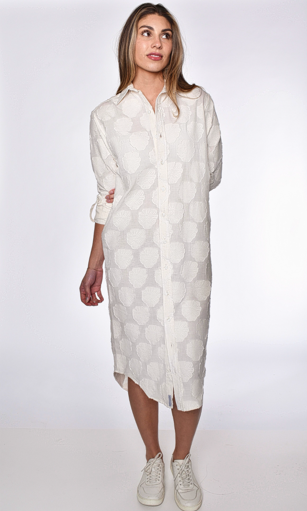 White FLOWERS COTTON MIDI DRESS 7 (XXL) White FLOWERS COTTON MIDI DRESS 7 (XXL)