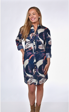 PURPLE/BLUE COTTON SWIRLS GIRLFRIEND MINI DRESS