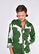 GREEN LEAF GINKO LINEN GIRLFRIEND MINI DRESS