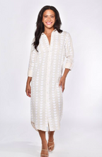 CREAM AND WHITE HEARTS GIRLFRIEND MIDI DRESS