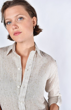 KHAKI GOLD DOT LINEN GIRLFRIEND SHIRT
