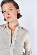 KHAKI GOLD DOT LINEN GIRLFRIEND MINI DRESS