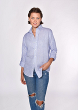 WHITE AND NAVY STRIPED GIRLFRIEND SHIRT