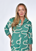 TEAL SQUIGGLE GIRLFRIEND MINI DRESS