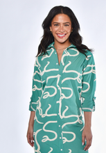 TEAL SQUIGGLE GIRLFRIEND MINI DRESS