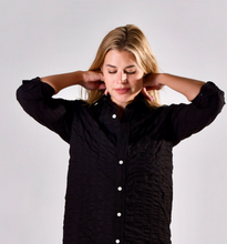 BLACK BUBBLE COTTON GIRLFRIEND SHIRT