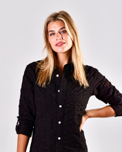 BLACK BUBBLE COTTON GIRLFRIEND SHIRT