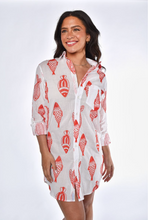 RED AND WHITE FISH COTTON GIRLFRIEND DRESS