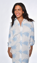 BLUE LEAF COTTON GIRLFRIEND MIDI DRESS