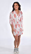 RED AND WHITE FISH COTTON GIRLFRIEND DRESS