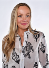 BLACK AND WHITE FISH COTTON GIRLFRIEND SHIRT