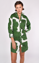 GREEN LEAF GINKO LINEN GIRLFRIEND MINI DRESS