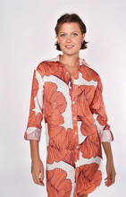 PINK LEAF GINKGO LINEN GIRLFRIEND MINI DRESS