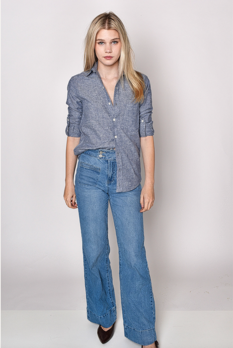THE CHAMBRAY GIRLFRIEND BUTTON DOWN SHIRT