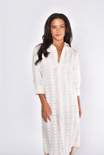 CREAM AND WHITE HEARTS GIRLFRIEND MIDI DRESS