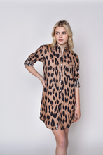 CHEETAH LINEN GIRLFRIEND DRESS