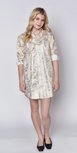 WHITE/GOLD COTTON GIRLFRIEND MINI DRESS