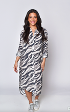 BLACK AND ZEBRA GIRLFRIEND MIDI DRESS