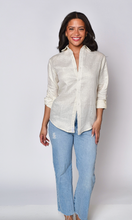 SHINY IVORY LINEN GIRLFRIEND SHIRT