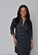 DENIM HEART COTTON GIRLFRIEND MINI DRESS