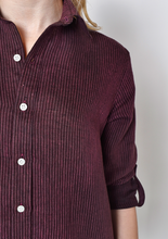 PINK/WINE STRIPE GIRLFRIEND MIDI DRESS